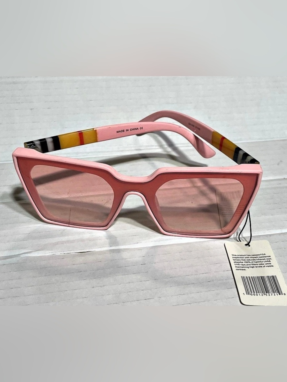 Pink & Black Color Block Sunglasses